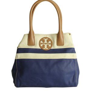 Tory Burch Stripe White & Blue Tote Bag  198160
